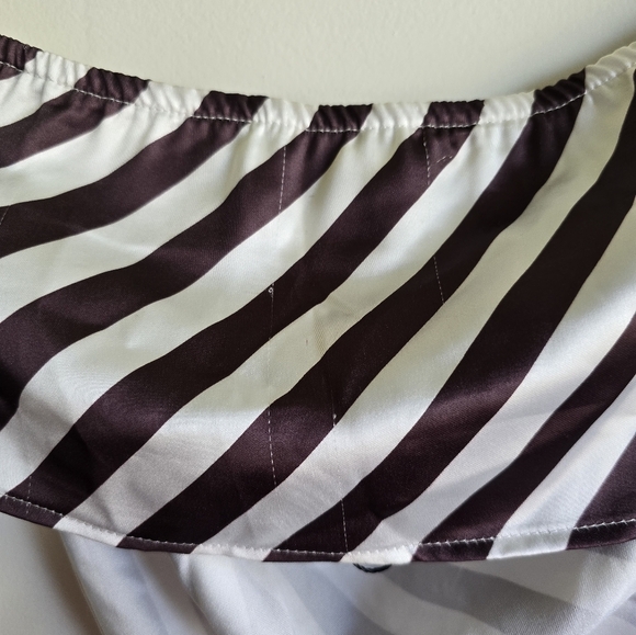 4th & Reckless (sold at ASOS), Bandeau Satin Scarf Top, Cream/Brown, Size Small - Picture 10 of 11